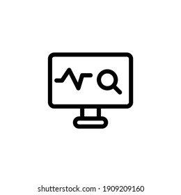 monitoring work vector line icon