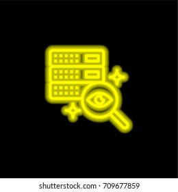 Monitoring yellow glowing neon ui ux icon. Glowing sign logo vector