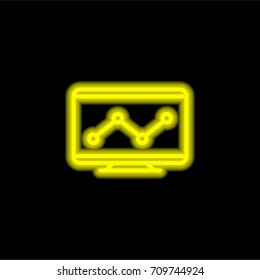 Monitoring yellow glowing neon ui ux icon. Glowing sign logo vector