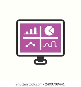 MonitoringIcon, isoliertes Glyphensymbol Design SEO