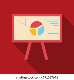 Monitors in abstract concept with information analytics in flat style with shadow.