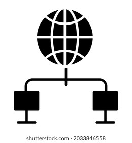 Monitores conectados al globo, icono de dispositivos globales