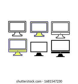 Monitors icon vector on white background