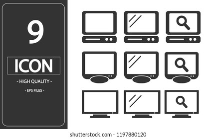 Monitors Icons ,icon set vector isolated on white background.
