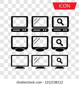 Monitors Icons ,icon set vector isolated on white background.