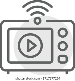 monitor,wifi icon vector illustration flat