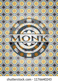 Monk arabesque style badge. arabic decoration.