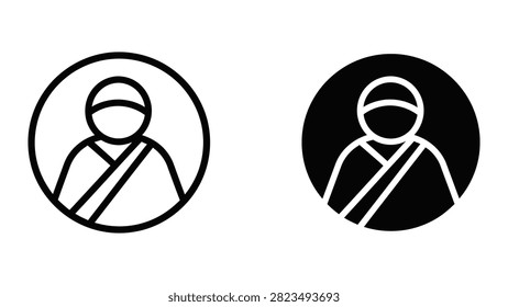 Monk avatar icon vector isolated on transparent background