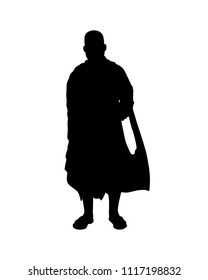 Monk in buddhism silhouette vector