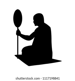 Monk in buddhism silhouette vector