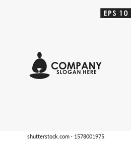 Monk Buddhist Logo Design Vector Template. Modern Design. Vector Illustration