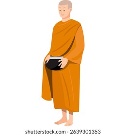 monk cartoon Asian character modern style avatar for social media, website, app, brochure, flyer and presentation design, etc.