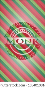 Monk christmas badge background.