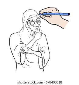 monk drawing design