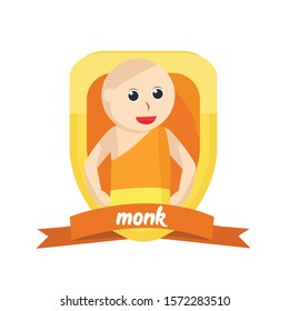 monk in emblem design illustration