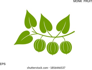 Monk fruit logo. Isolated monk fruit on white background