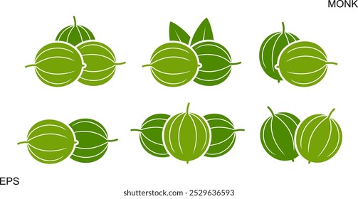 Monk fruit logo. Isolated monk fruit on white background