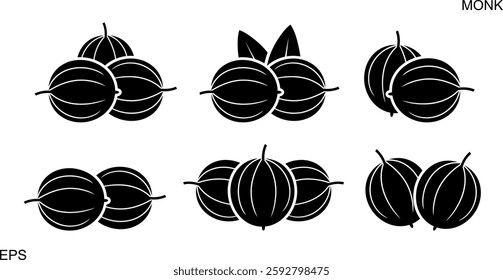 Monk fruit logo. Isolated monk fruit on white background