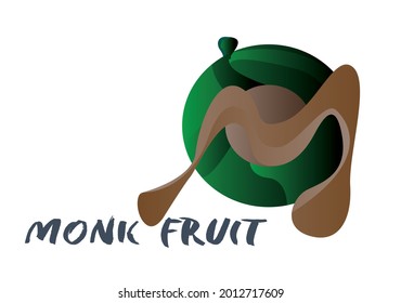 Monk fruit logo, luo han guo, isolated colorful 