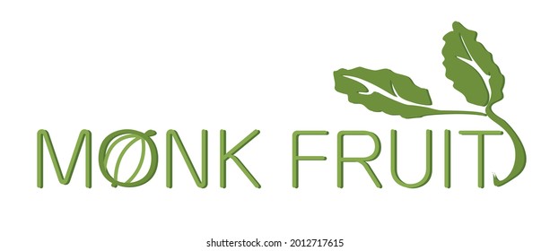 Monk fruit logo, luo han guo, isolated colorful 