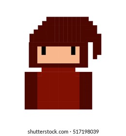 monk game pixelated icon vector illustration design