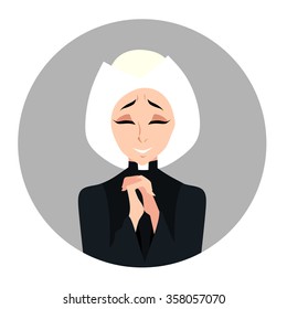 Monk Girl Vector Illustration