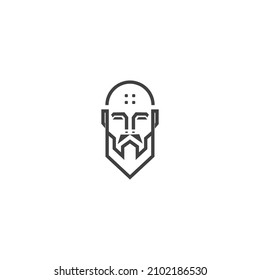 monk  head  line  logo  style  design  illustration  icon  symbol