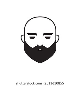 monk head simple logo design vector