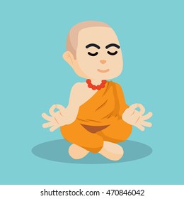 monk hermit illustration design