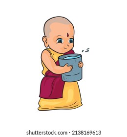 monk holding walter over white