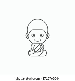 monk icon, buddhist monk vector