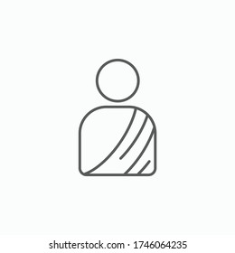 monk icon, buddhist monk vector