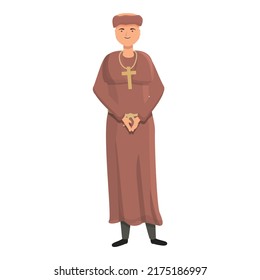 Monk Icon Cartoon Vector. Priest Man. Safe Friar