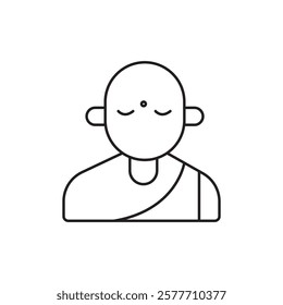 Monk icon Flat simple outline