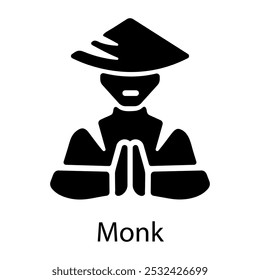 Monk icon in glyph style 