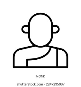 monk icon. Line Art Style Design Isolated On White Background