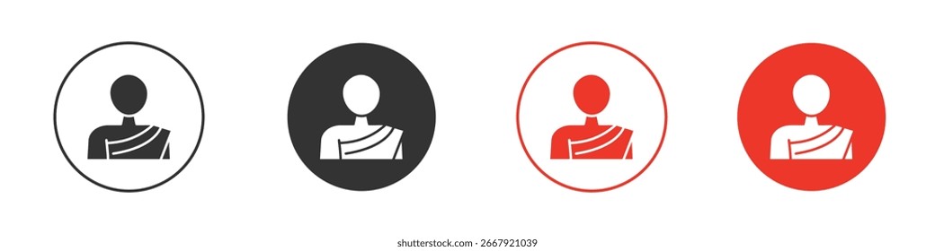 Monk icon for logo, vector sign symbol for design
