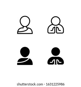 Monk Icon Logo Vector Symbol. Guru Icon