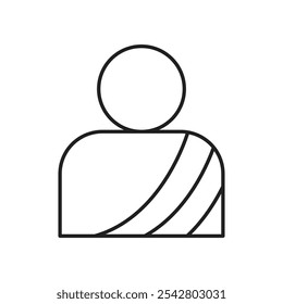 Monk icon simple black line style.