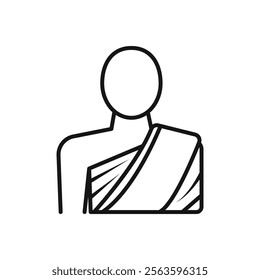 Monk icon Simple thin line flat symbol