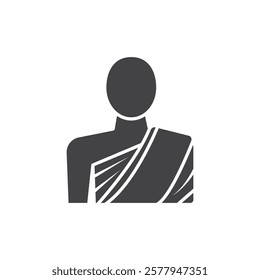 Monk icon Simple thin line flat symbol