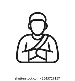 Monk icon Simple thin outline