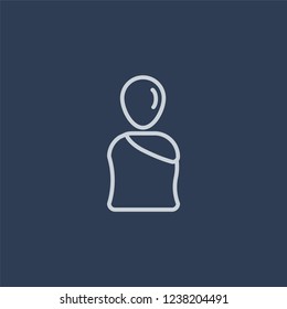 Monk icon. Trendy flat vector line Monk icon on dark blue background from Religion collection. 