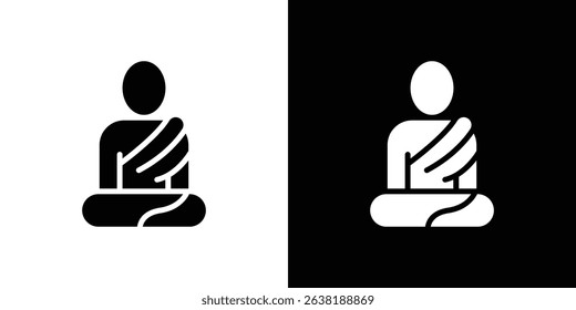 Monk icon Vector in flat style. Collection silhouettes