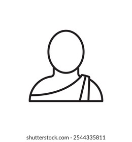 Monk icon Vector flat thin line illustration