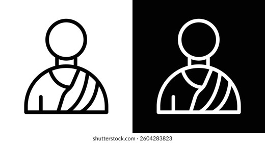 Monk icons vectors set in stroke line style.