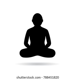 Monk levitating vector icon illustration isolated on white background