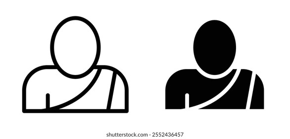 Monk liner icon vector set.