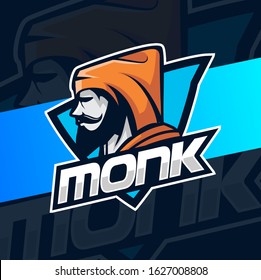 monk mascot esport logo design