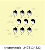monk meditation flat vector illustration lineart. Eps 10